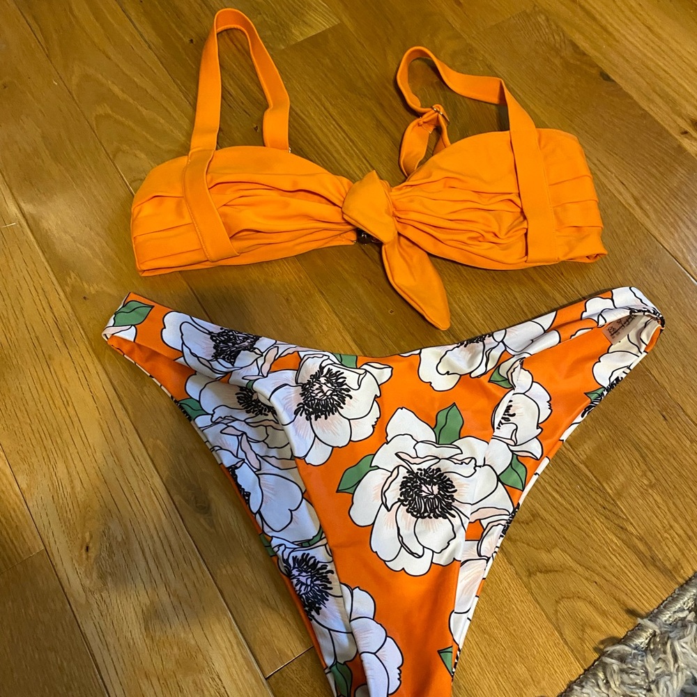 Two piece orange bikini